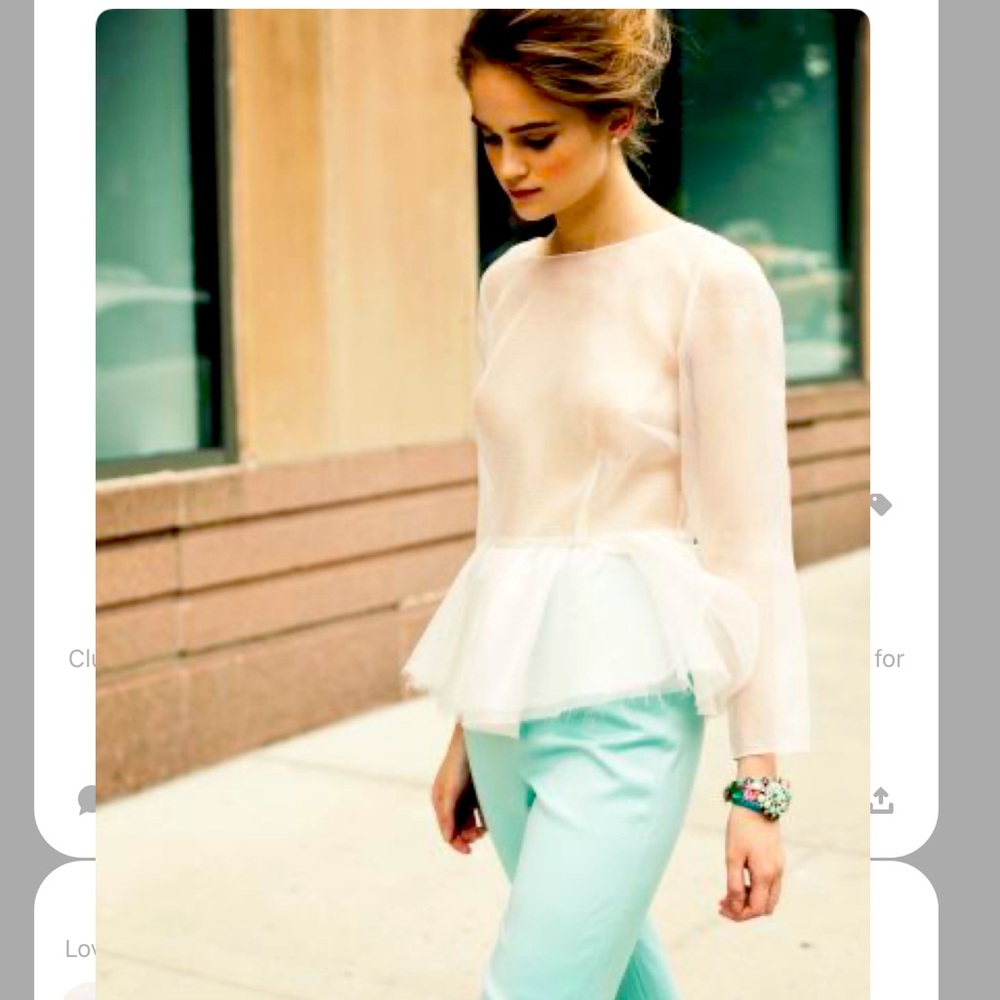 Sheer Commes Des Gracons Peplum top